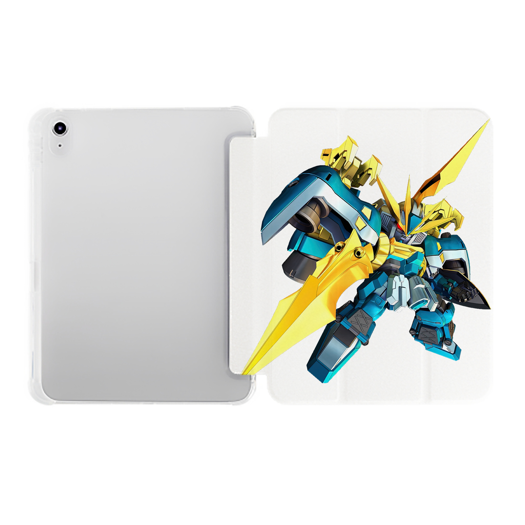 （画像用） 機動戦士ガンダム Mobile Suit Gundam IPad ケース ペン収納付き 三つ折りスタンド PUレザー×シリコン 対応機種9.5/10.5/10.9インチ